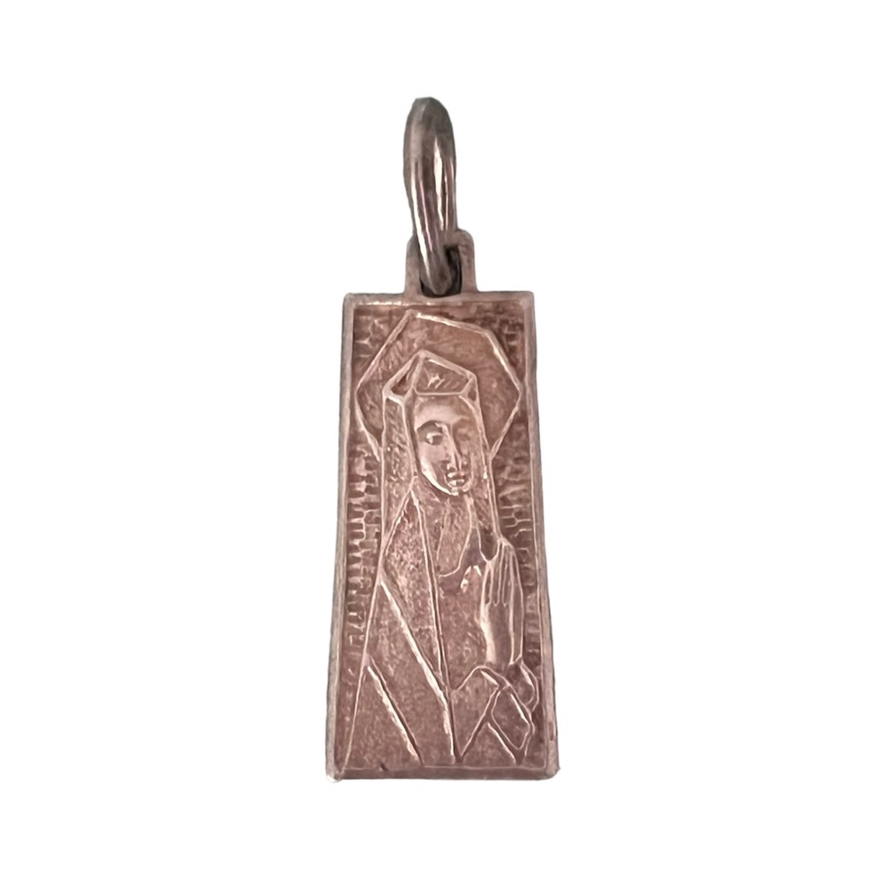 Vintage silver virgin charm